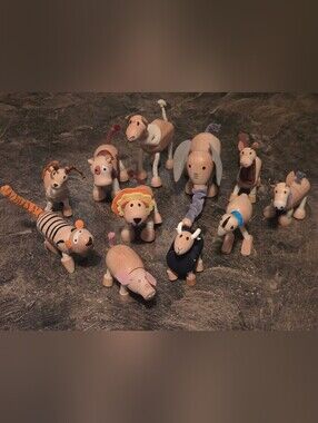 Loux Anamalz Wooden Bendable Animals - Elephant Tiger Deer Lion Horse